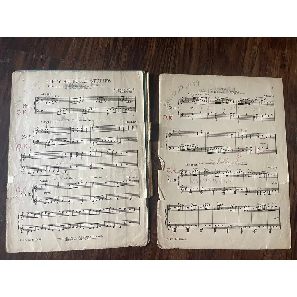 Vintage sheet music booklet